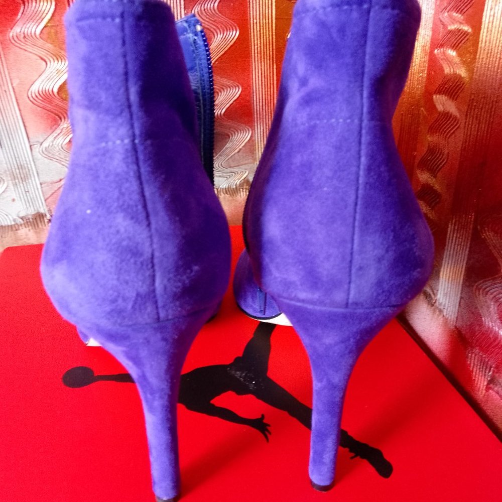 GIANNI BINI Women Ankle Booties, Blue suede, 9.5 US - Picture 4 of 12